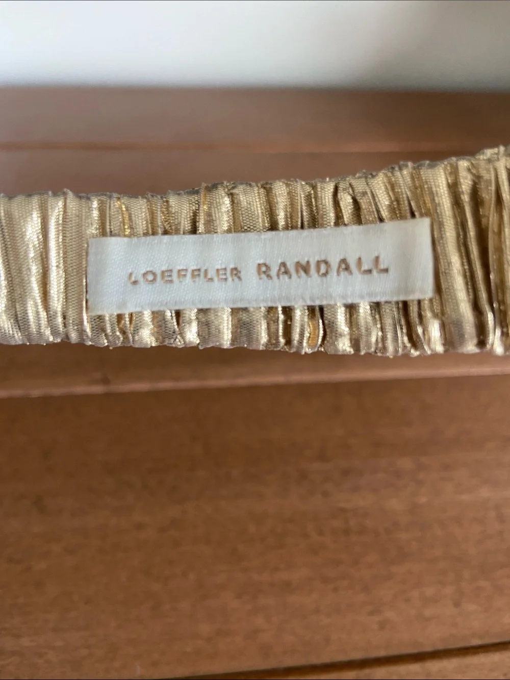Loeffler Randall Shimmering Gold Pleated Headband